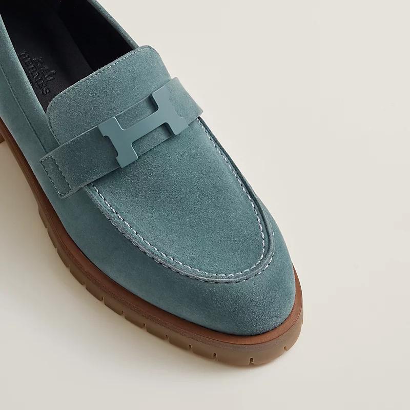 Giày Hermes Faubourg Loafer Nữ Xanh Lá